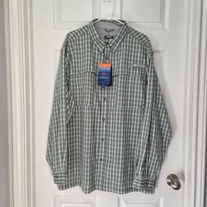Habit Men Gray Plaid Harbor Bay Long Sleeve River Shirt Size 2XL